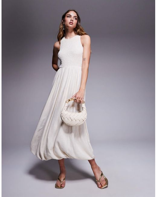 River Island Gray – leinen-midikleid