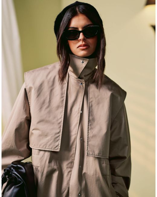 Veste style trench longueur mollet avec col convertible - beige & Other Stories en coloris Natural