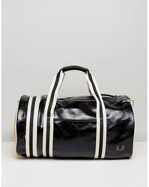 Fred Perry Barrel Bag Black/yellow for Men | Lyst