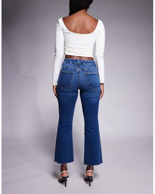 GOOD AMERICAN Blue Soft Tech Good Legs Cropped Mini Boot Jeans