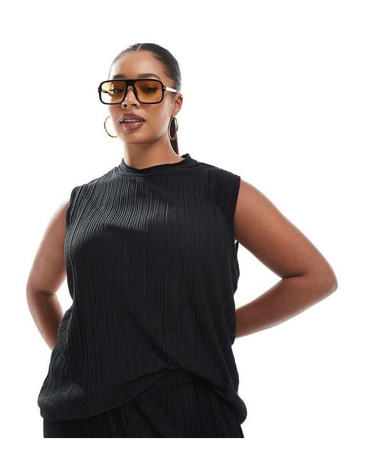 Vero Moda Black Plisse Sleeveless Top Co-ord