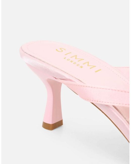 SIMMI Brown Ruby Flower Detail Mules