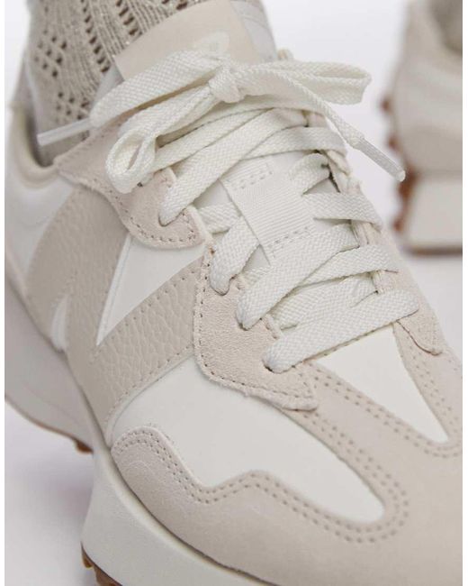 New Balance White 327 Trainers