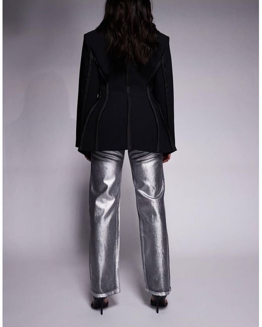 ASOS Metallic Comfort Stretch Straight Leg Jean