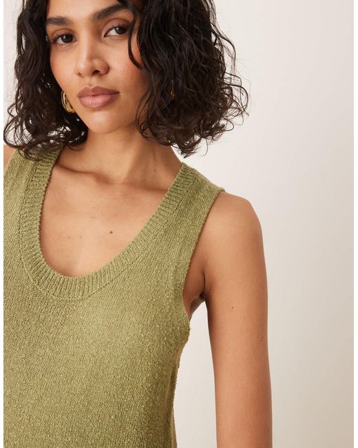 ASOS Natural – strukturiertes midaxi-strickkleid