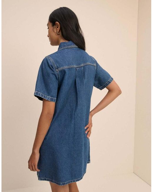 Nobody's Child Blue Mid Denim Shirt Mini Dress