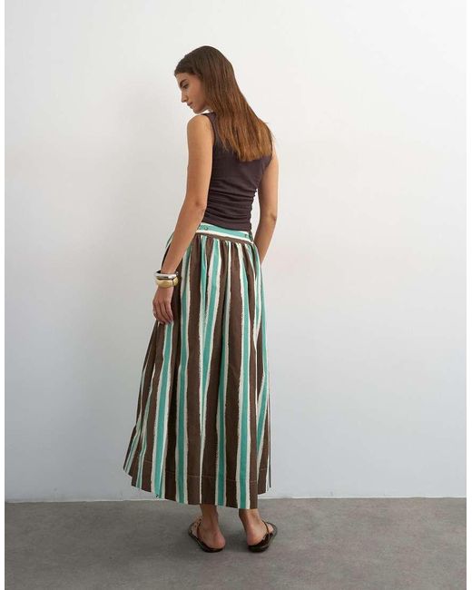 TOPSHOP Brown Co-ord Drop Waist Saloon Maxi Skirt