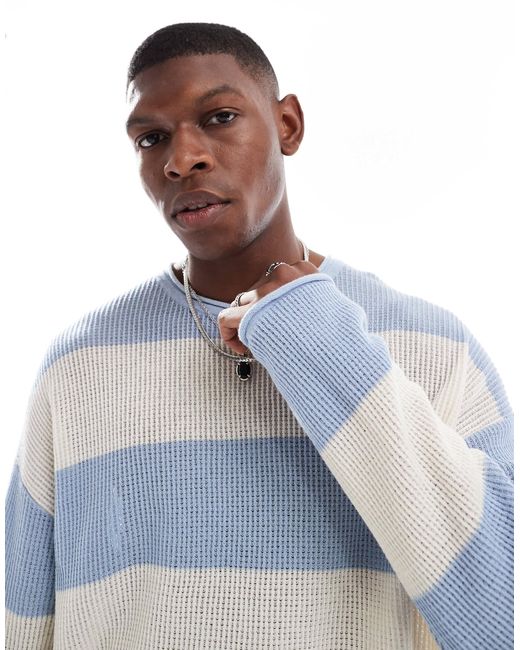 Cotton On – locker geschnittenes, langärmliges shirt aus strick in Blue für Herren