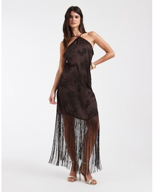 Vero Moda Multicolor Cami Strap Mini Dress With Fringe Detail Skirt