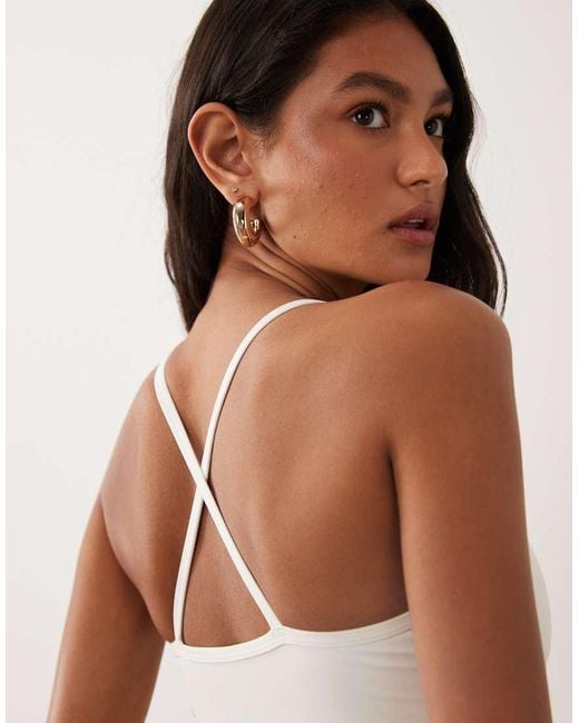 Cotton On White Active Ultra Soft Tri Crossback Cami