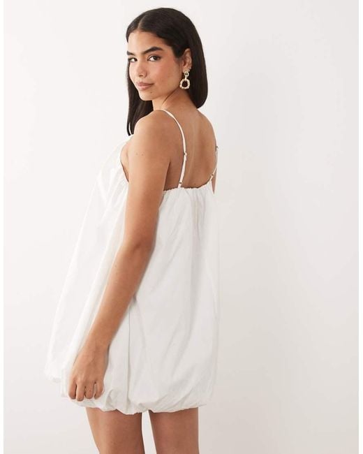 Vero Moda Natural Cami Strap Bubble Hem Mini Dress