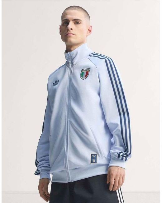 Adidas Originals Blue Italy National Team Originals Full-Zip Track Jacket for men