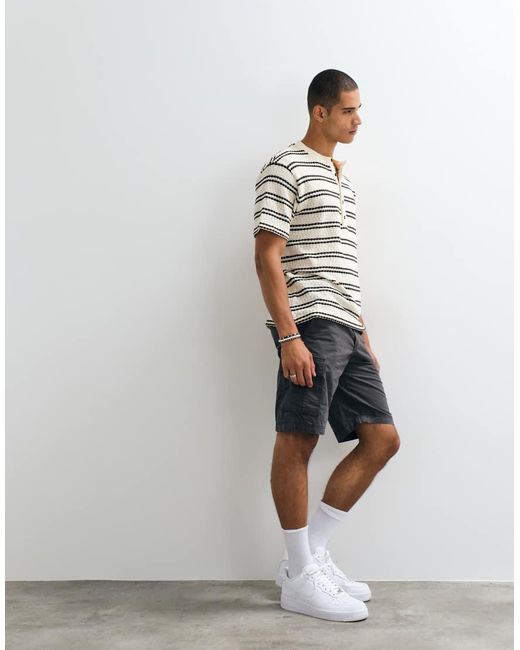 ASOS White Relaxed Henley T-shirt for men
