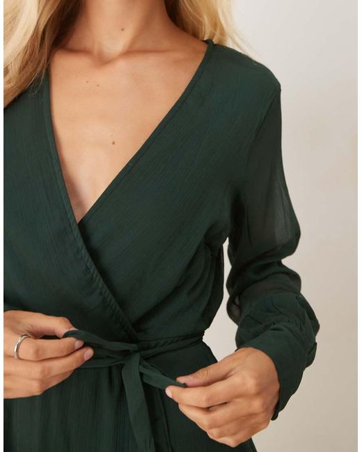 Vila Blue Longsleeve V-neck Midi Dress