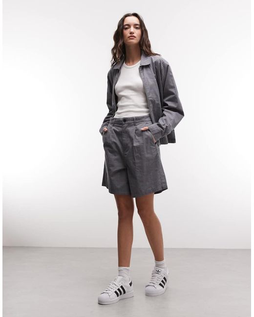Obey Gray Olivia Plaid Short Co-Ord