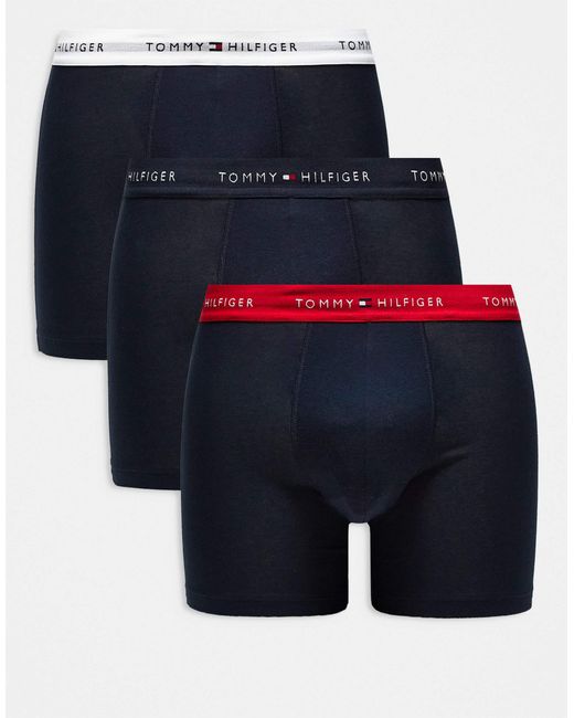 Tommy Hilfiger – signature-essentials – 3er-pack boxershorts aus baumwolle in Blue für Herren