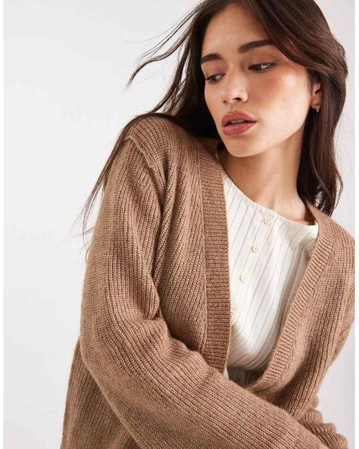 Miss Selfridge Natural Edge To Edge Cardigan