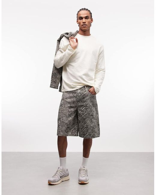 Liquor N Poker Natural Denim Jorts Co-Ord for men