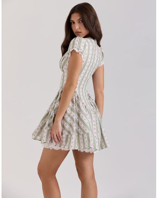 House Of Cb White Emiliana Stretch Cotton Mini Dress