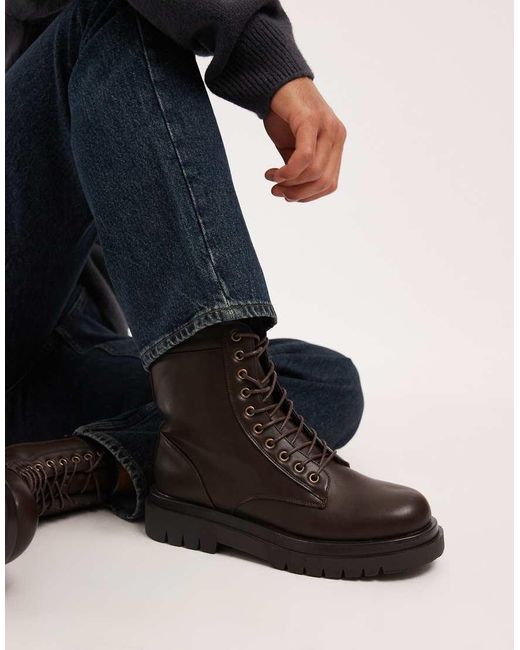 SEQWL Black Mvega Tall Lace-up Boots for men