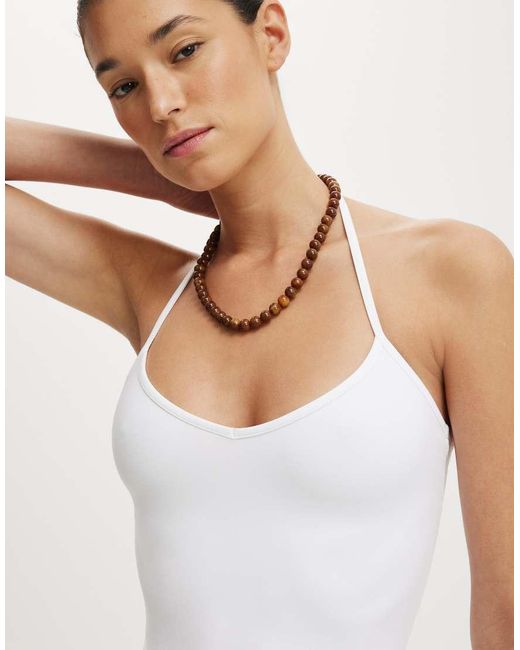 Cotton On White Hold Me Tie Halter