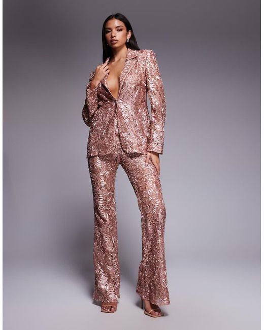 ASOS Pink Lace Tailored Blazer Co-ord