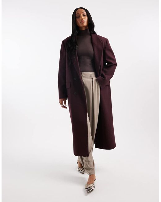 ASOS Red Asos Design Tall Oversized Dad Coat