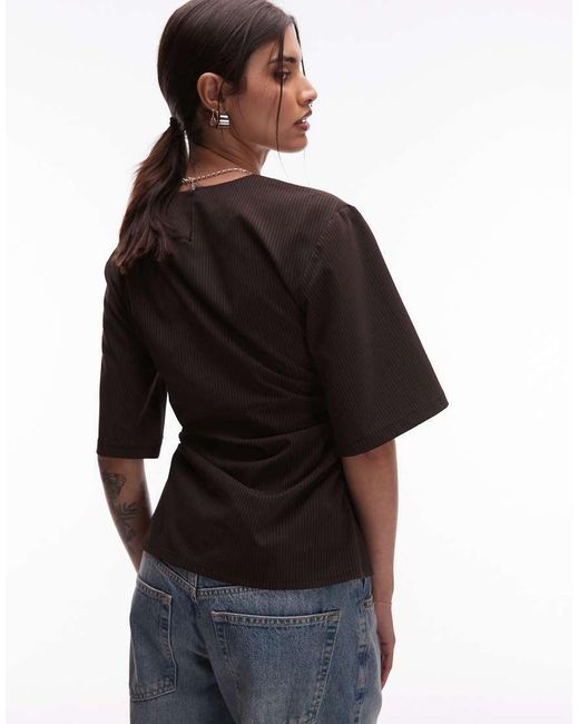 ASOS Black Tailored Cinch Waist T Shirt