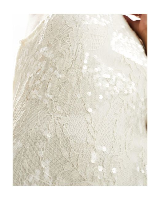 Vero Moda White Placement Sequin Maxi Dress
