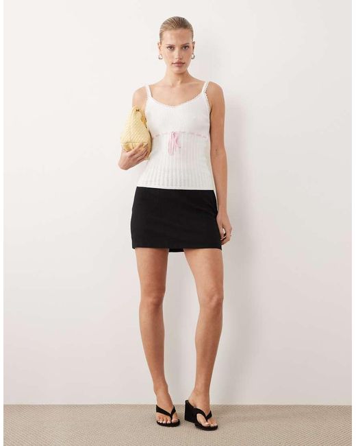 Abercrombie & Fitch Natural Curve Love High Rise Linen-blend Mini Skort