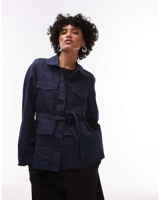 ARKET Blue Linen Mix Shacket