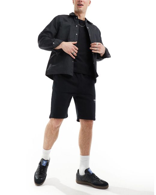 AllSaints Black Underground Sweat Shorts for men