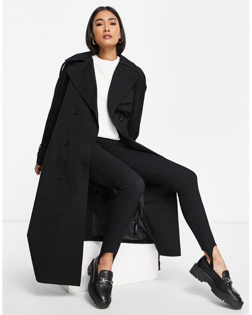 TOPSHOP Black Classic Oversized Trench Coat