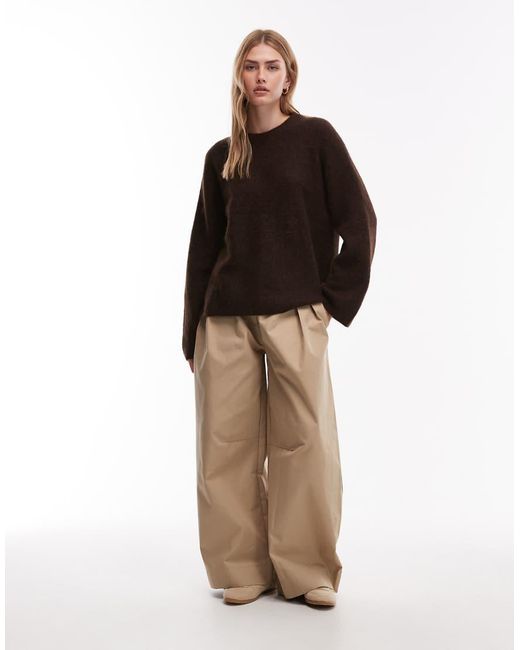 ARKET Brown Super Soft Alpaca And Wool Relaxed Sweater