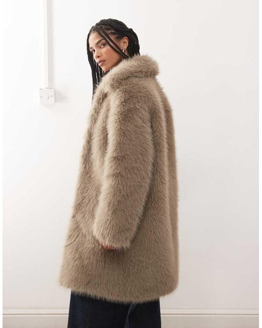 Noisy May Natural Faux Fur Coat