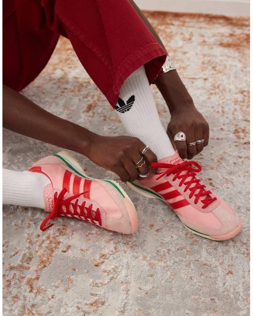 adidas gazelle silver green womens adidas Gazelle Indoor Shoes - Women's - Wonder Mauve / Red / Gum