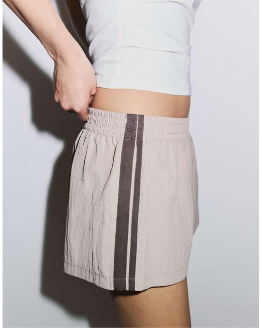 Stradivarius Brown Technical Mini Shorts