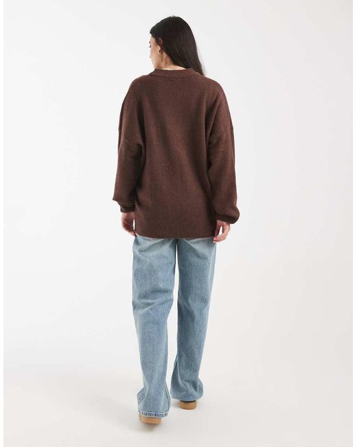 ASOS Brown Asos Design Maternity Comfort Stretch Straight Leg Jeans