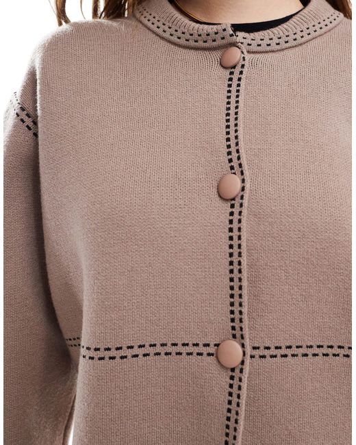 Y.A.S Brown – bomberjacke aus strick
