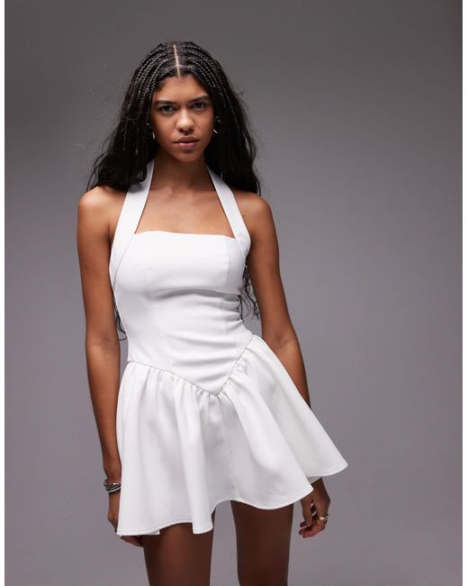 Longue Robe Robe De Soiree Patineuse HEIRESS BEVERLY HILLS Halterneck Structured Skater Mini Dress In White Lyst Longue Robe Robe De Soiree Patineuse HEIRESS BEVERLY HILLS Halterneck Structured Skater Mini Dress In White Lyst