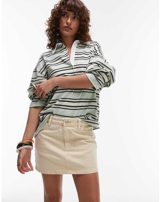 Minifalda Muy Corta Vaquera Pastel De TOPSHOP de color Yellow