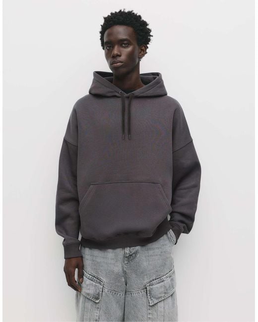 Pull&Bear – basic-kapuzenpullover in Gray für Herren