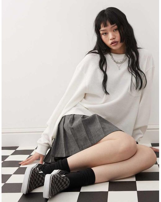 Vans Gray Slip-on Checkerboard Trainers