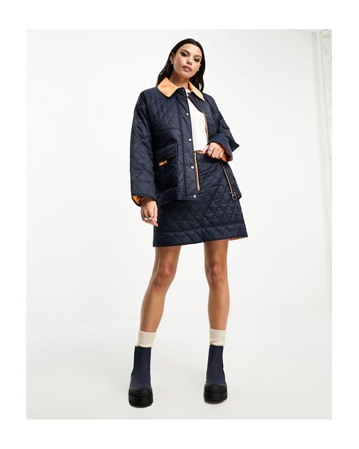 Barbour X Asos Exclusive Quilted Jacket in Blue Lyst UK