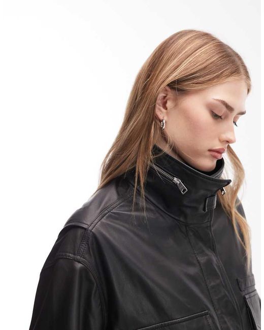 AllSaints Black Clay Leather Jacket