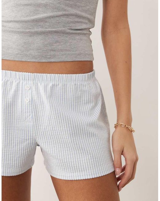 ASOS Gray Jersey Seersucker Shorts