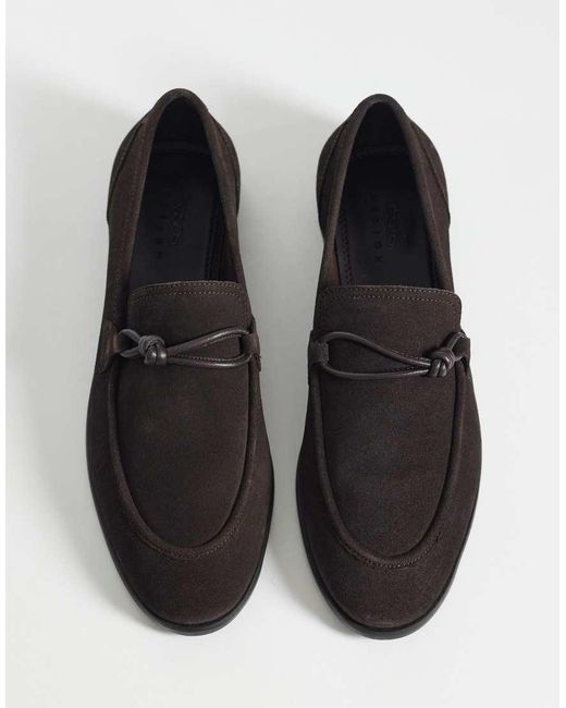 ASOS Brown Slim Loafers With Knotted Snaffle for men