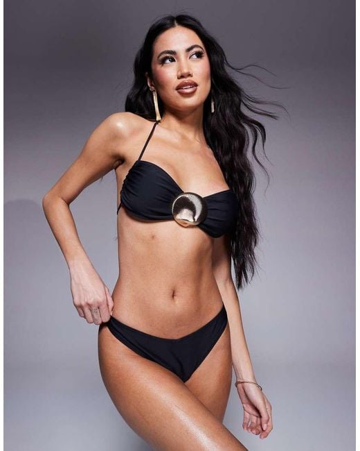 Slip Bikini Sgambati Neri di Candypants in Black