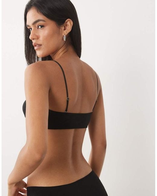ASOS Black Connie Cotton Bandeau With Removable Straps