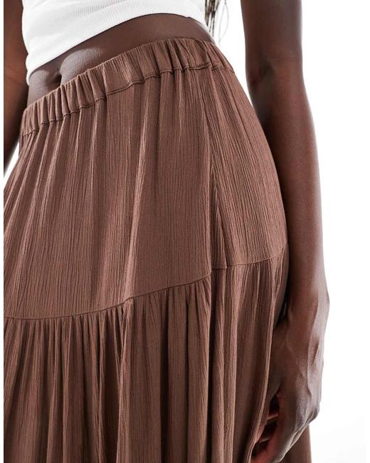 Stradivarius Boho Maxi Rok in het Brown